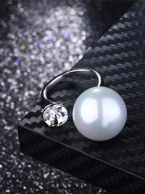 Ronaldo Elegant Open Design Artificial Pearl Ring 2