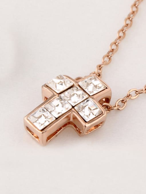 OUXI Austria Crystal Cross Shaped Necklace 1
