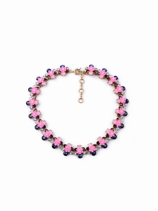 KM Pink Flowers Luxury Necklace 0