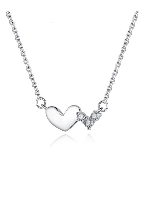 CCUI 925 Sterling Silver With Cubic Zirconia Cute Heart Locket Necklace 0
