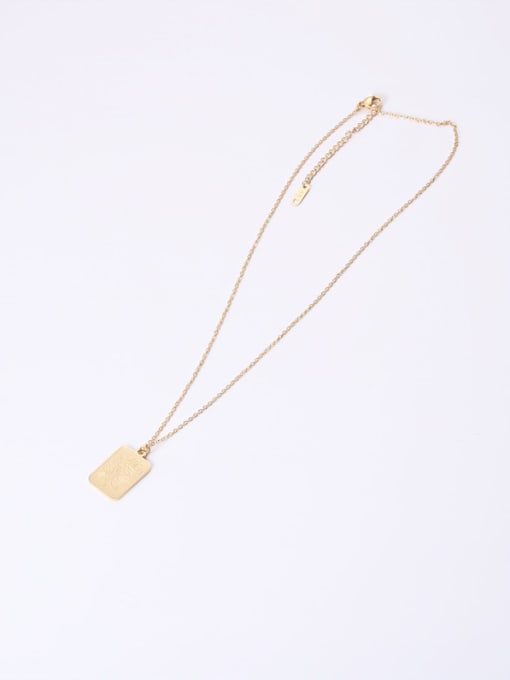 GROSE Titanium With Gold Plated Personality Square Rose Necklaces 3