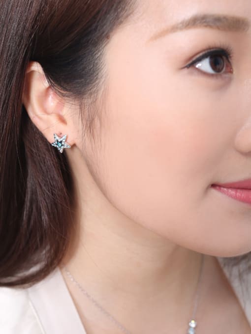 CEIDAI Five-point Star Shaped Crystal stud Earring 1