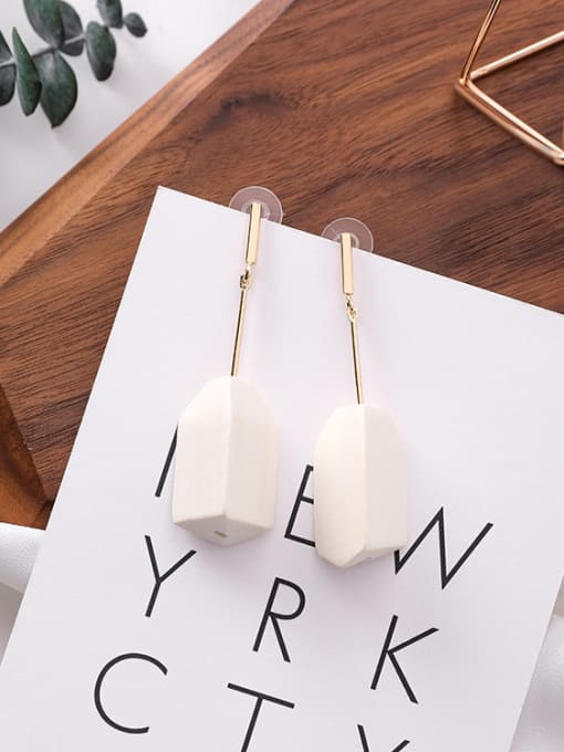 K3305 White Wood Alloy With Gold Plated Trendy Geometric Drop Earrings