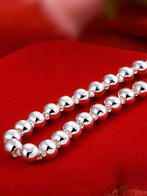JIUQIAN Simple 999 Silver Polishing Beads Unisex Bracelet 1