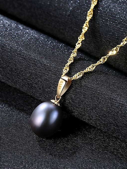 Black Sterling silver natural freshwater pearl necklace