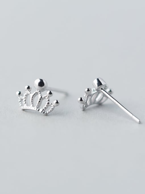 Rosh S925 Silver Sweet Queen Crown Small stud Earring 1