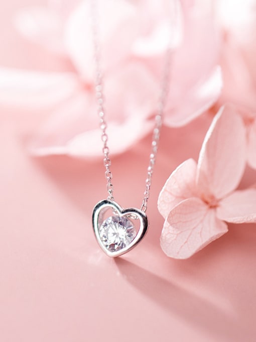 Rosh 925 Sterling Silver With Platinum Plated Simplistic Heart Locket Necklace 0