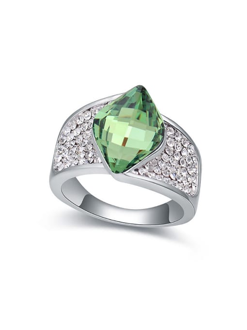Green Fashion Rhombus Cubic austrian Crystals Alloy Ring