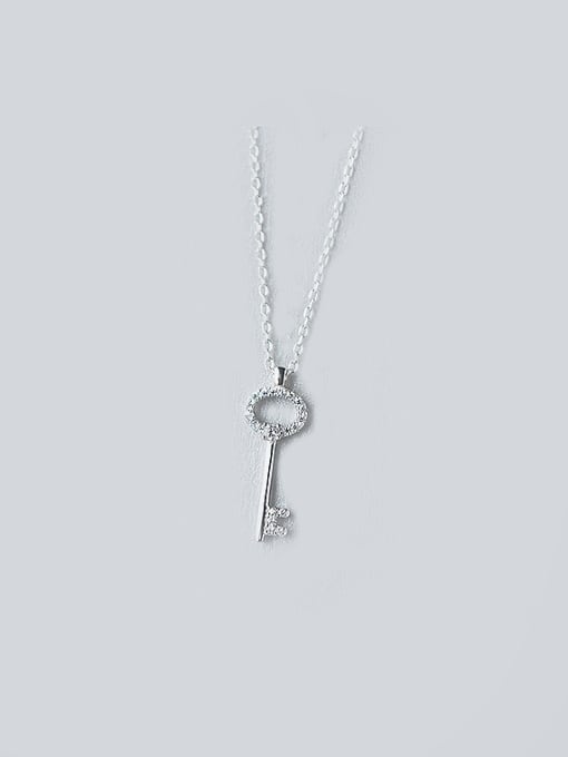 Rosh S925 Silver Sweet zircon Key Necklace 0