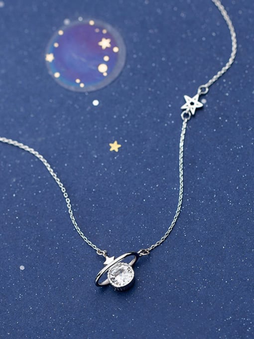Rosh 925 Sterling Silver With Silver Plated Personality Heavenly body&Hollow stars Necklaces 2