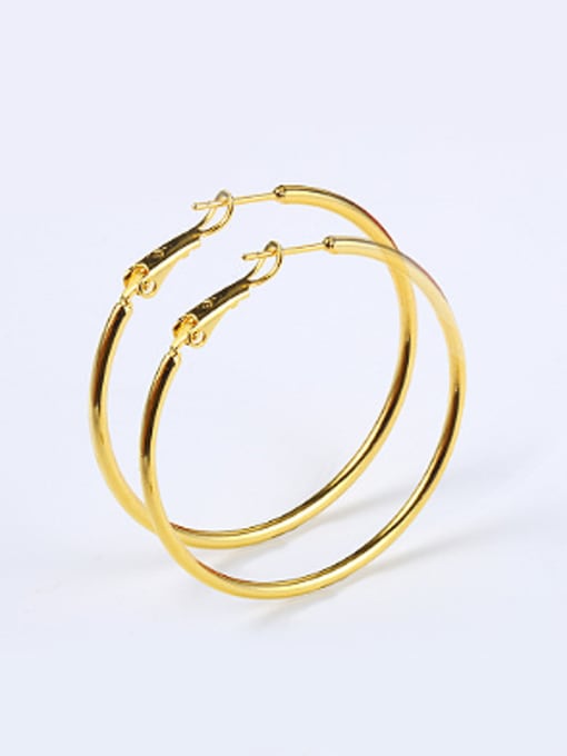 XP Simple Smooth Gold Plated Hoop Earrings 0