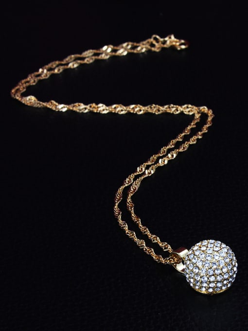 SANTIAGO Exquisite Ball Shaped Zircon 18K Gold Plated Copper Necklace 2