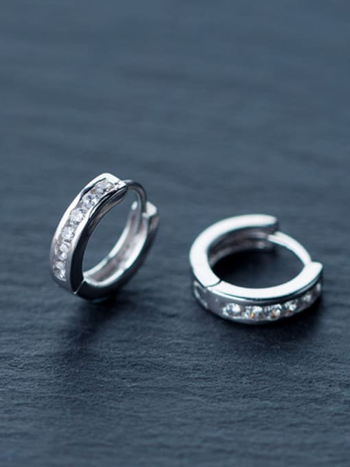 Rosh Couples Geometric Shaped Rhinestones S925 Silver Clip Earrings 1