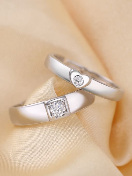 kwan Elegant Noble Zircon Lover Silver Ring 1