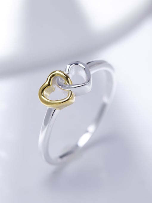 Ronaldo Double Color 925 Silver Heart Shaped Ring 2