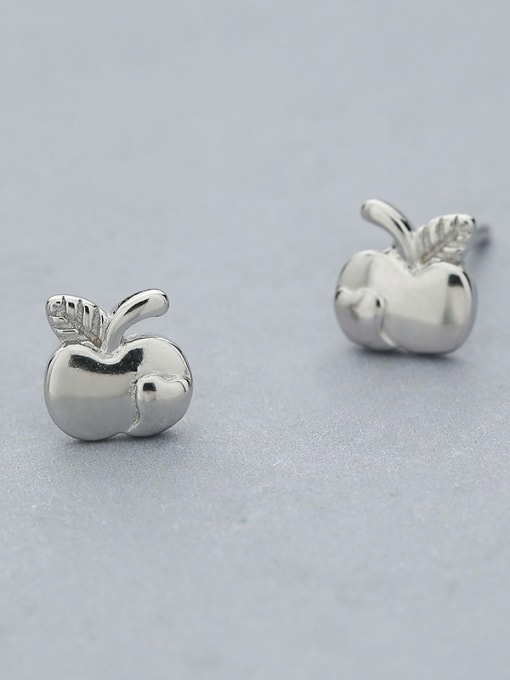 One Silver Natural Style Apple Shaped Earrings 0