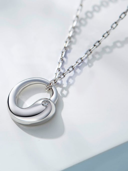 CEIDAI Simple Hollow Pendant 925 Silver Necklace 2
