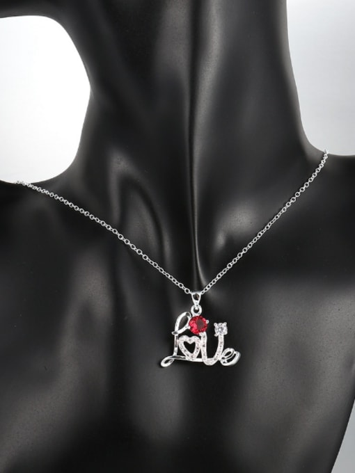 OUXI Fashion LOVE Zircon Women Necklace 1