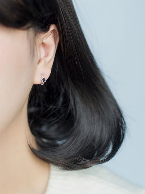 Rosh Temperament Star Shaped S925 Silver Glue Clip Earrings 1