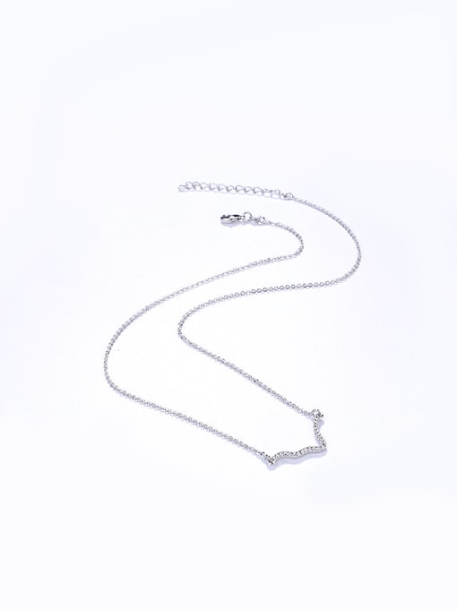 XP Copper Alloy White Gold Plated Simple Zircon Necklace 1