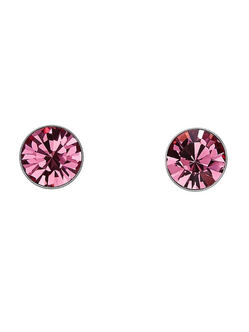 Red S925 Silver Crystal stud Earring