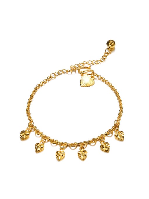 Open Sky Classical Heart shapes Bell Gold Plated Anklet 0