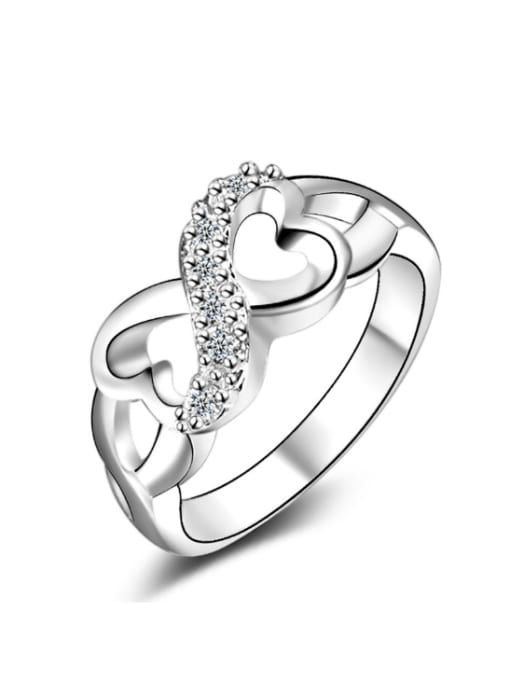 Ya Heng Creative 8 -shape White Gold Plated Ring 0