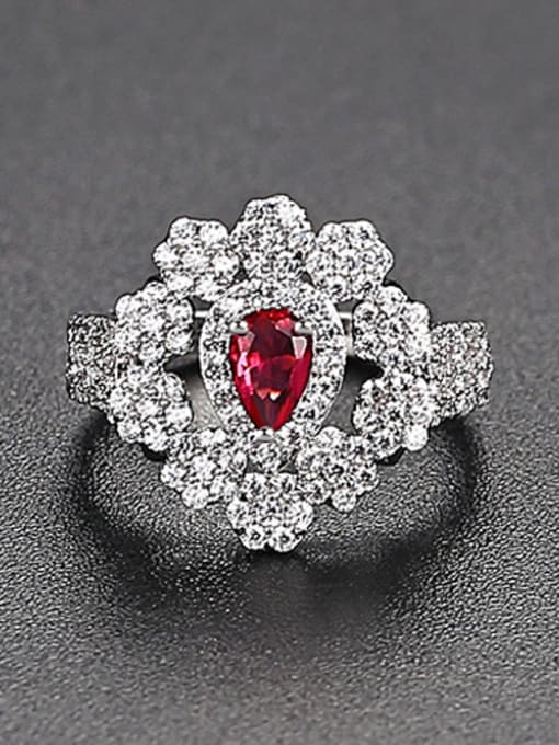 red Copper With Platinum Plated Delicate Water Drop  Free Size  Rings