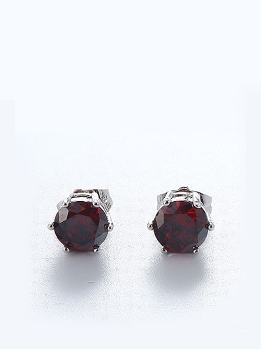 XP Copper Alloy White Gold Plated Simple style Zircon stud Earring 0