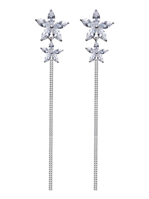 CEIDAI Fashion 925 Silver Stars Shiny Zirconias  Stud Earrings