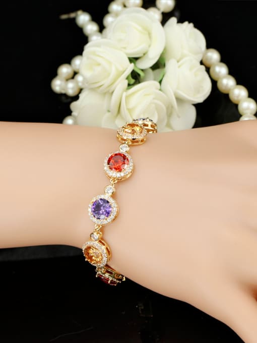 L.WIN Colorful AAA Zircons Sweetly Gold Plated Women Bracelet 3