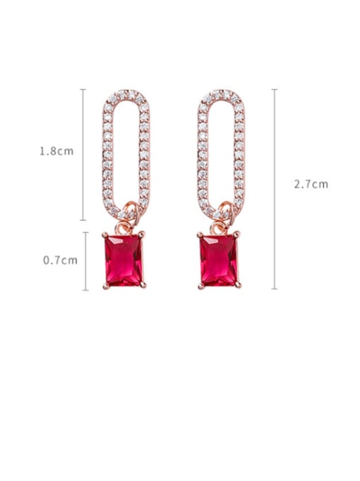Girlhood Alloy With Rose Gold Plated Simplistic Geometric Drop Earrings 3