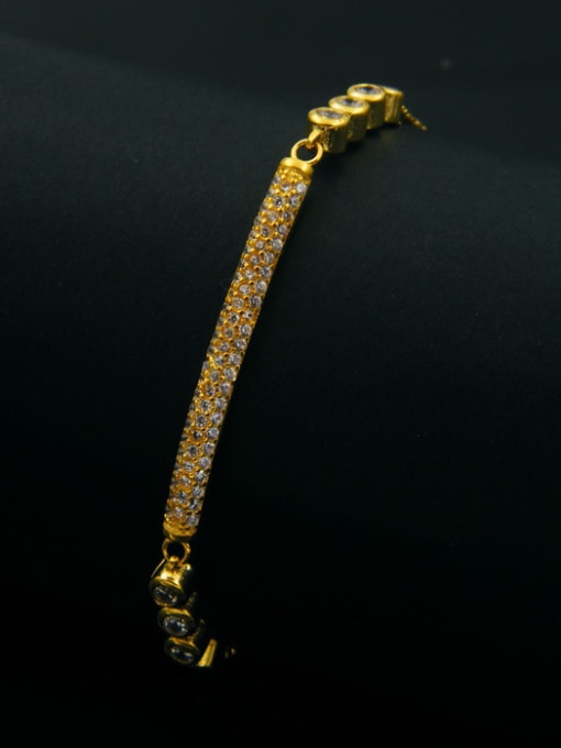 Golden Pipe Shape Stretch Bracelet