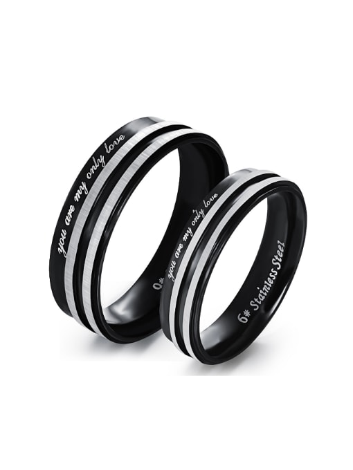 Open Sky Classical Monogram Titanium Black Lovers Ring 0