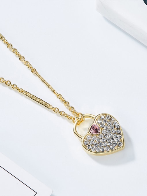 CEIDAI Fashion Heart shaped Gold Plated Necklace 3