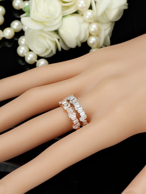 L.WIN Hot Selling Shining Zircons Plating Women Copper Ring 1