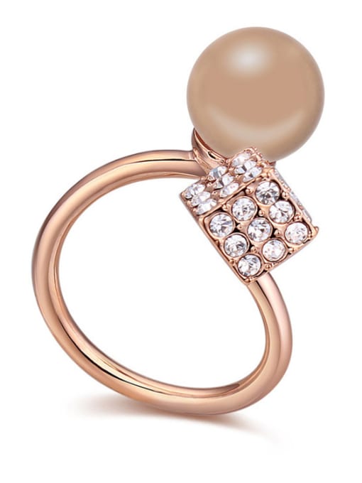 brown Austria was using austrian elements crystal light Pearl Ring