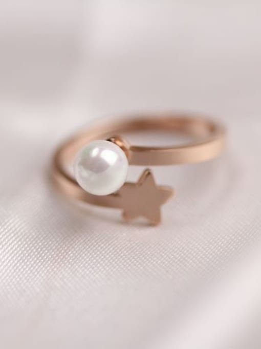 GROSE Shell Pearl Star Smooth Ring 0