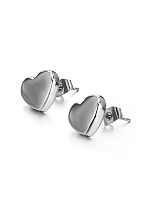 Open Sky Tiny Heart shaped Titanium Stud Earrings 0