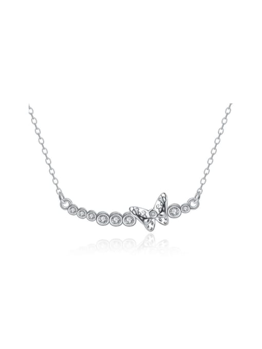 kwan Lovely Fresh Butterfly Shining Zircon Necklace 0