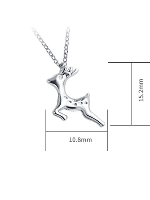 Dan 925 Sterling Silver With Cubic Zirconia Cute Animal  Small elk Necklaces 2