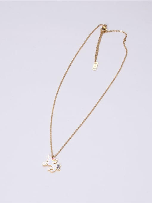 GROSE Titanium With Gold Plated Simplistic Horse Pendant Necklaces 3