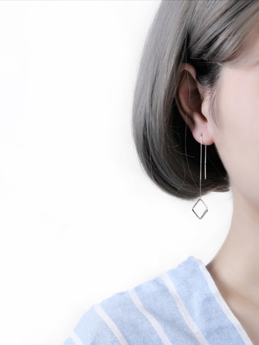 Peng Yuan Fashion Hollow Diamond shaped Line Earrings 1