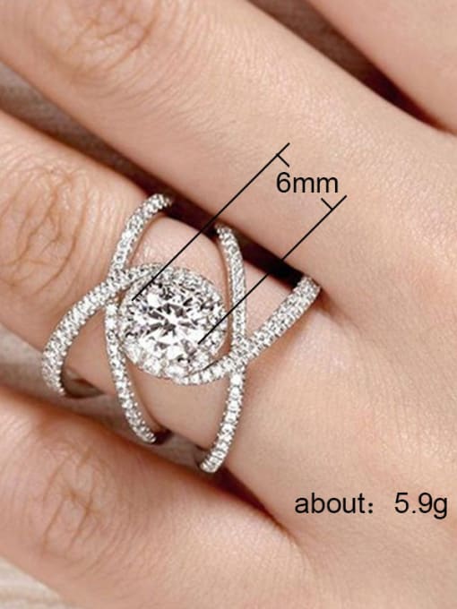 MATCH Copper With White Gold Plated Delicate Cubic Zirconia Engagement Rings 2