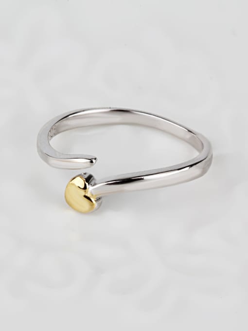OUXI 18K Gold S925 Silver Heart-shaped Ring 2