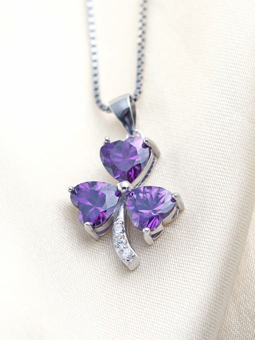 kwan Butterfly Bow Amethyst Birthday Gift Pendant 1