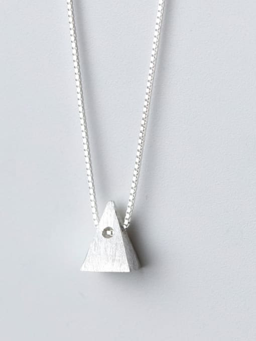 Rosh S925 Silver Necklace Pendant female fashion simple geometric conical Necklace temperament personality clavicle chain D4291 0