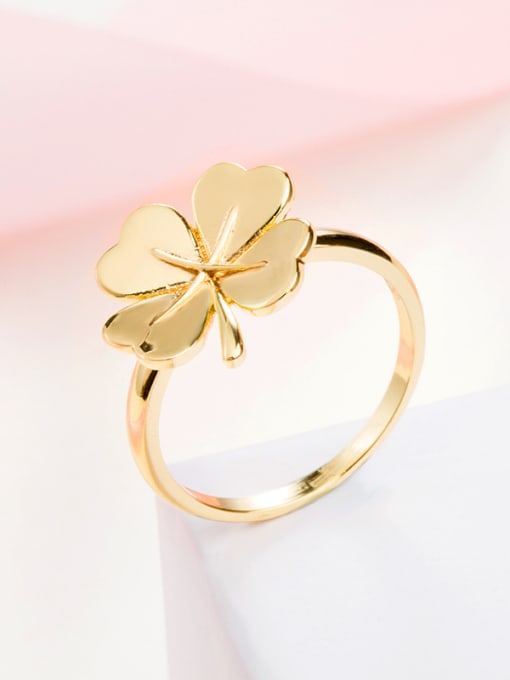 Ronaldo Fresh 18K Gold Plated leaf Shaped Ring 2