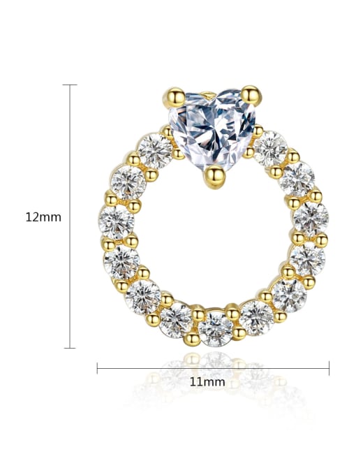 BLING SU Copper inlay AAA zircon simple love ring earrings 3