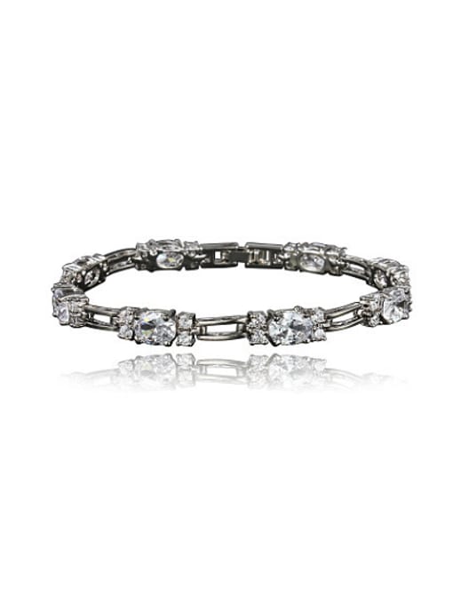 SANTIAGO High Quality 18K Gold Plated Oval Shaped Zircon Bracelet